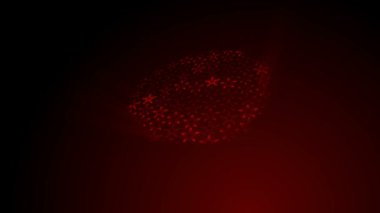 Sorunsuz bir şekilde animasyon kırmızı zemin üzerine akan ışık kırmızı yıldız