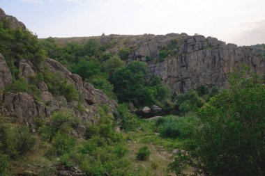 Yaz manzara, kaya ve su