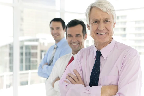 Business leader con team — Foto Stock