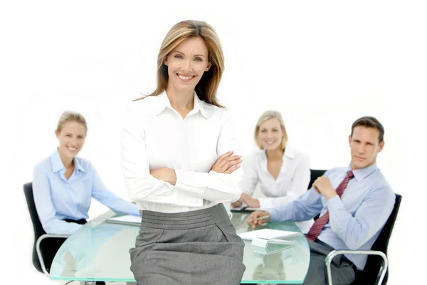 Business team with manager — Stock Photo, Image