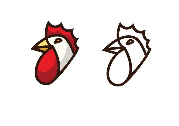 Sada kohout, kuřecí masíčka logo, design znak na bílém pozadí — Stockový vektor