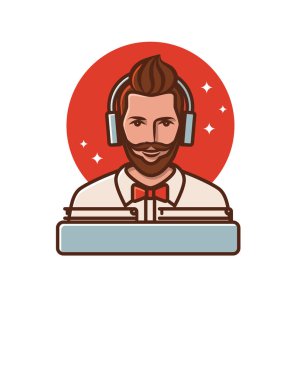 Dj adam renkli Logo tasarımı.