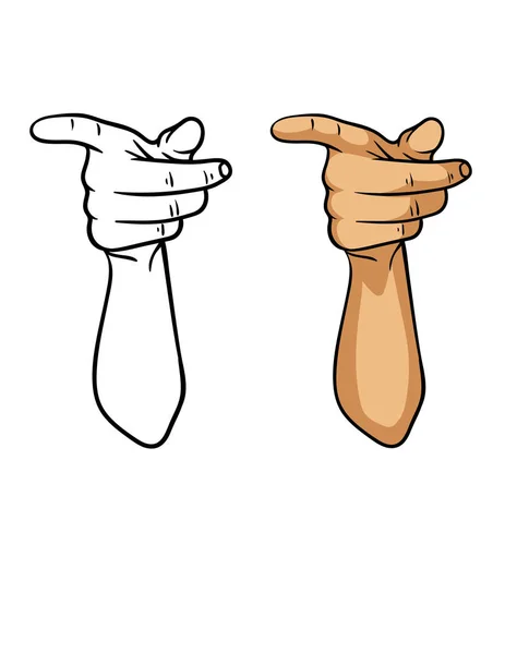 Zestaw Dwóch Wektorowych Ilustracji Ręce Człowieka Kreskówka Palcem Wskazującym — Wektor stockowy