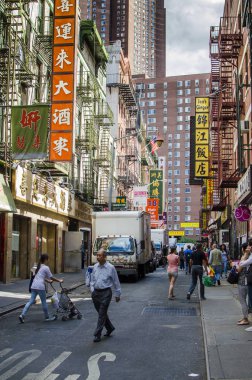New York - ABD 12 Eylül 2016 - tipik Çin street Chinatown