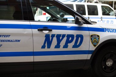 New York - ABD 12 Eylül 2016 - New York polis araba ayrıntılarıyla