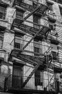 New York şehri. Bina. Eski stil görüntü siyah beyaz