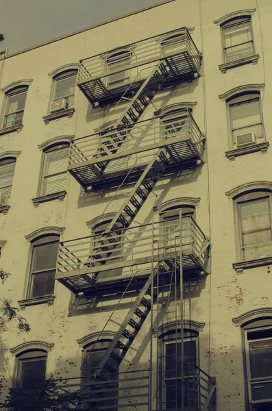 Cidade de Nova Iorque. A construir vintage. Imagem de estilo antigo — Fotografia de Stock