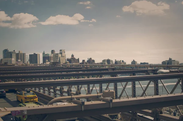 Nowy Jork, Brooklyn bridge, Styl vintage — Zdjęcie stockowe