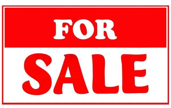 Red and White For Sale Sign — Stock Photo, Image