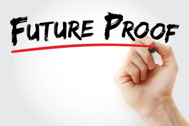 Geleceğe marker ile yazma el