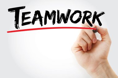 Ekip çalışması marker ile yazma el