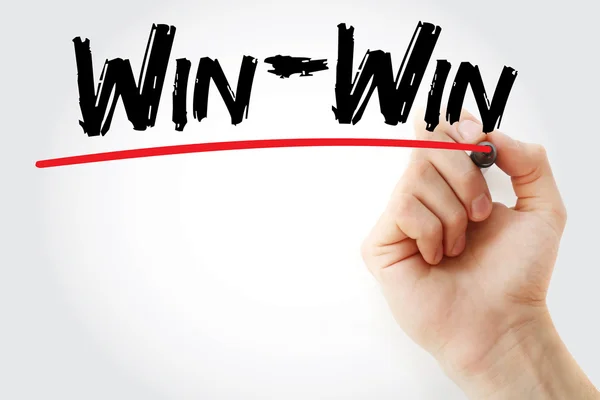 Ruční psaní Win-Win se značkou — Stock fotografie