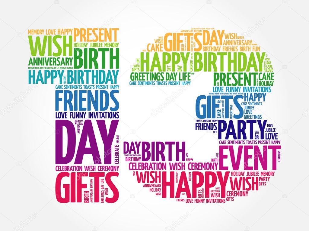 Happy 13th birthday word cloud — Stock Vector © dizanna #125727702