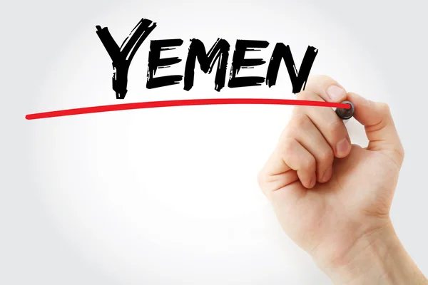 Рукописный Йемен с маркером — стоковое фото