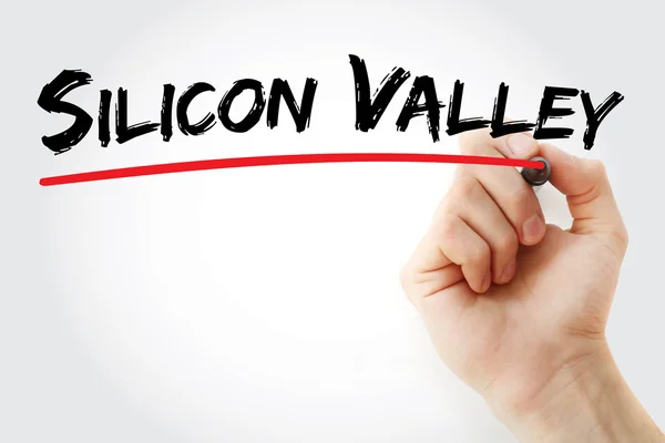 Hand schrijven van Silicon Valley met marker — Stockfoto
