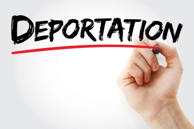 Hand writing Deportation with marker clipart