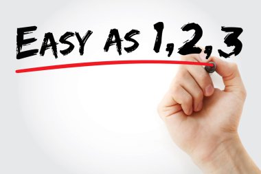 Kolay yazma 1 2 3 işaretçisiyle el