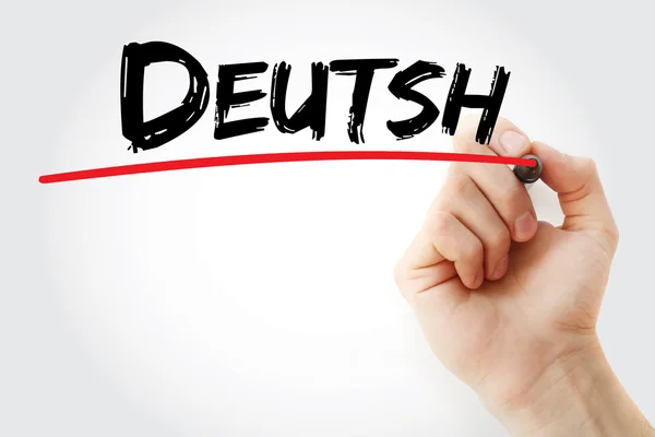 Hand writing Deutsh (German in German) — Stock Photo, Image