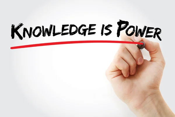 Hand writing Knowledge is power — Stock Photo, Image