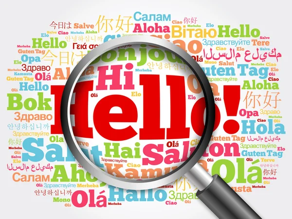 Merhaba farklı dillerde kelime bulutu