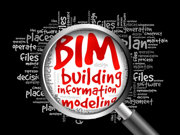 BIM - bygga information modellering word cloud — Stockfoto