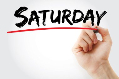 Cumartesi marker ile yazma el