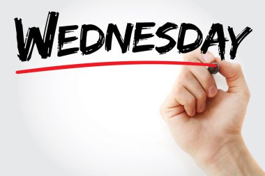 Çarşamba marker ile yazma el