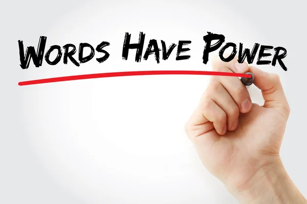 Escrita à mão Palavras têm poder com marcador — Fotografia de Stock