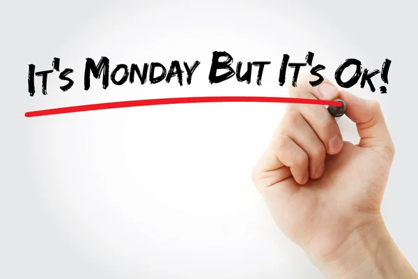 Рука пише свій понеділок але це добре ! — стокове фото