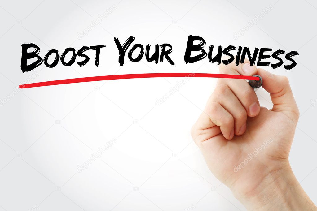 Hand writing Boost Your Business with marker