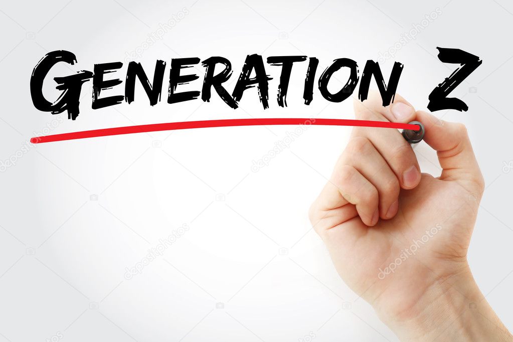 Hand writing Generation Z with marker
