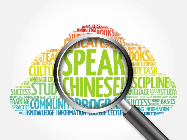 ¡Habla chino! ¡Habla chino! palabra nube — Foto de Stock