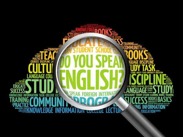 Μιλάς αγγλικά? σύννεφο λέξεων — Φωτογραφία Αρχείου