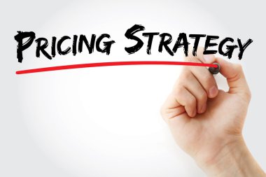 Fiyatlandırma stratejisi marker ile yazma el