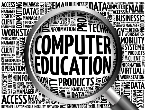 Computadora Educación palabra nube — Foto de Stock