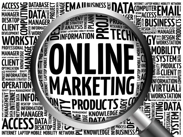 Wortwolke des Online-Marketings — Stockfoto