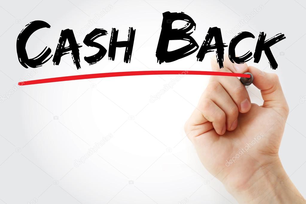 Hand writing Cash Back with marker