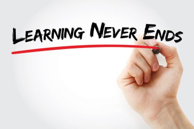 Öğrenme Never Ends marker ile yazma el