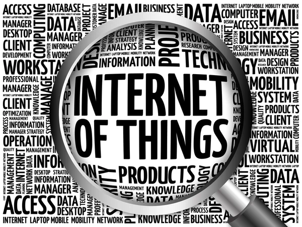 Internet of Things (çok) kelime bulutu — Stok fotoğraf