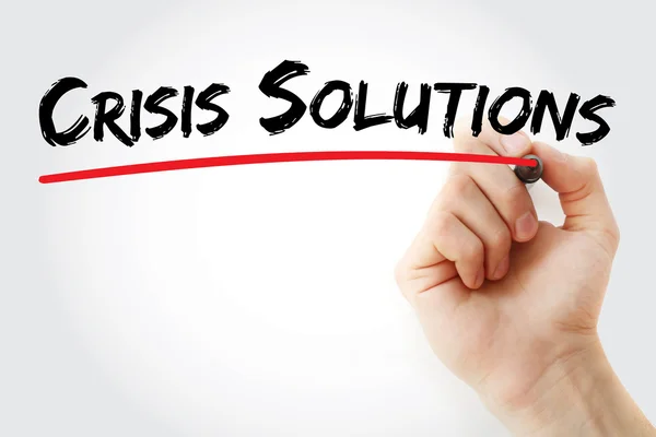 Ecriture à la main Crisis Solutions avec marqueur — Photo