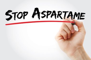 Hand writing Stop Aspartame with marker clipart