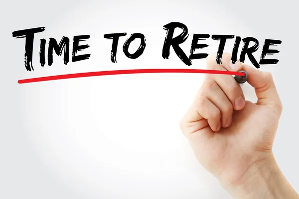 Kézi írás ideje, hogy nyugdíjba jelölővel — Stock Fotó