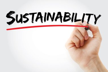 Sürdürülebilirlik marker ile yazma el