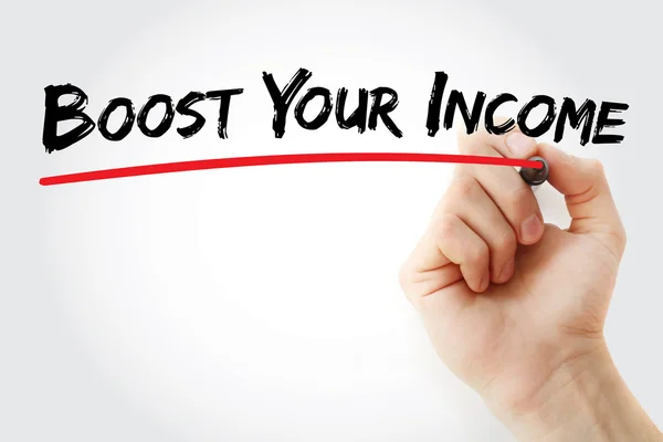 Escritura a mano Aumenta tus ingresos con un marcador — Foto de Stock