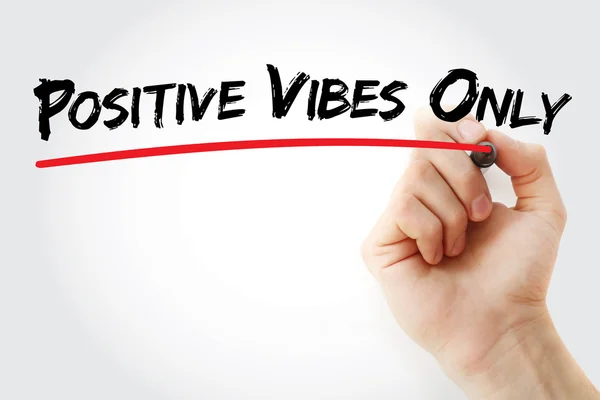 Hand writing Positive Vibes Only with marker — Stock Photo, Image