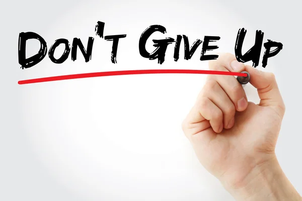 Hand schrijven Don't Give Up met marker — Stockfoto