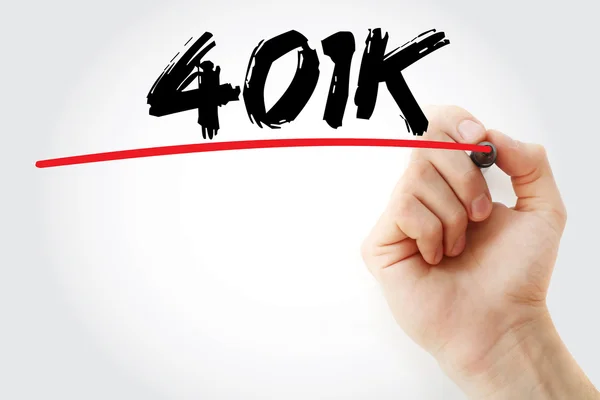 Hand writing 401K with marker — Stock Photo, Image