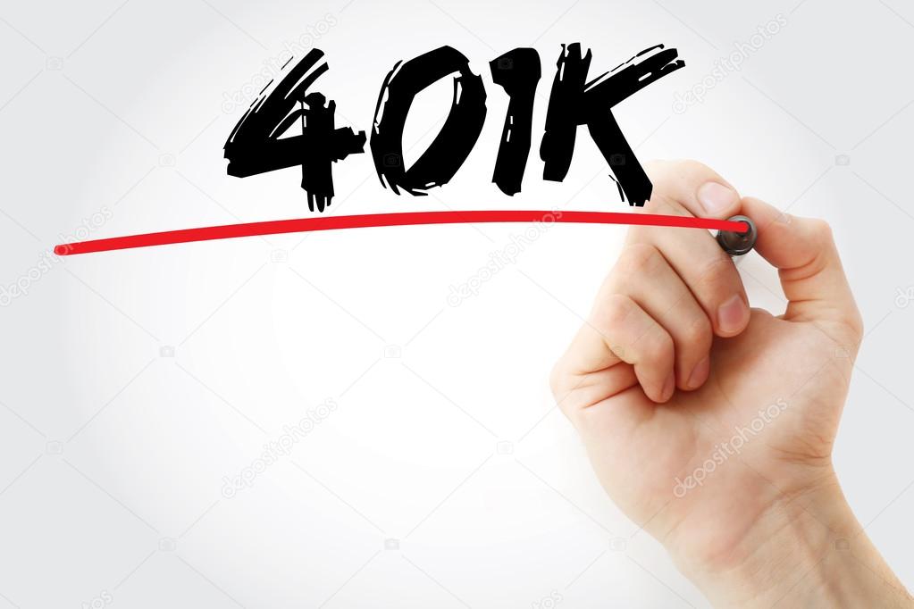 Hand writing 401K with marker