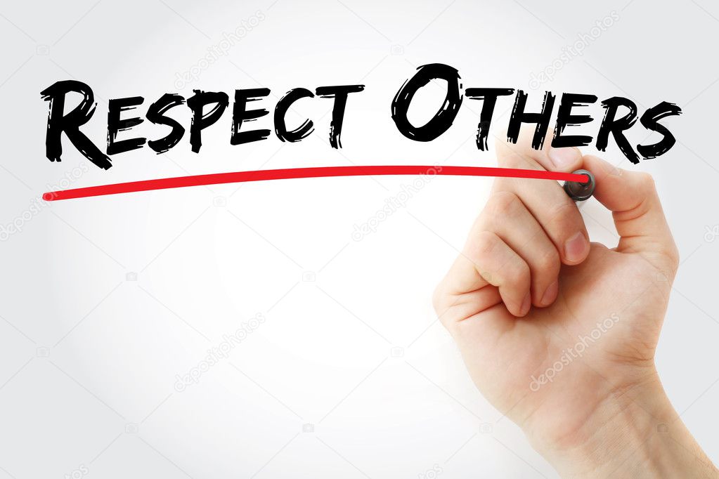 Hand writing Respect Others with marker