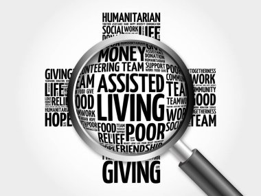 Yardımlı yaşam kelime bulutu